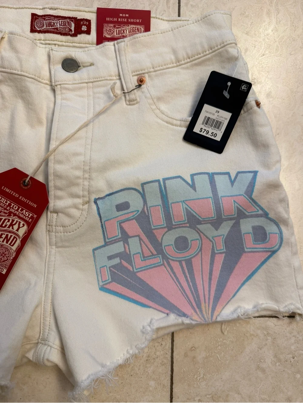 Lucky Brand Pink Floyd High Rise Mom Short